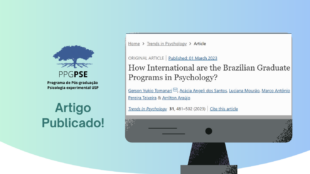 A imagem mostra um monitor aberto no artigo intitulado "How International are the Brazilian Graduate Programs in Psychology?"